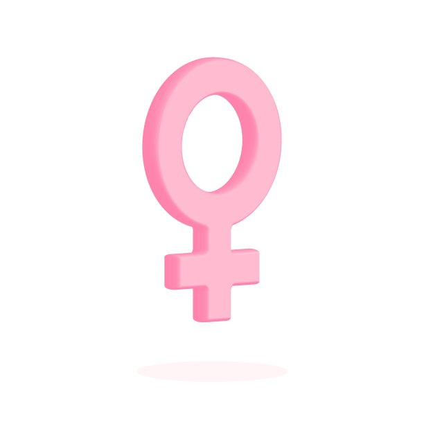 白色背景上的女性符号图标。3 d渲染向量。女性的象征。性符号。金星的迹象。极简主义的概念图片下载
