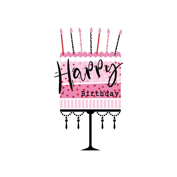 可爱的粉色蛋糕和蜡烛。图片下载