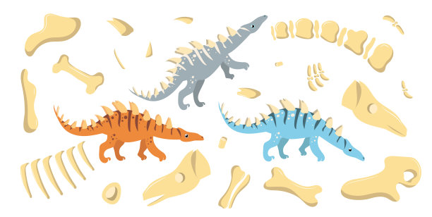 恐龙以不同的姿势移动图片下载