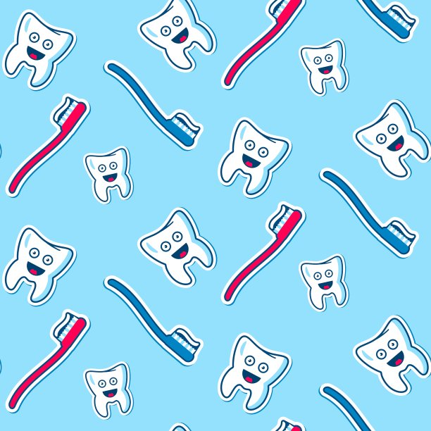健康牙齿无缝图案图片下载