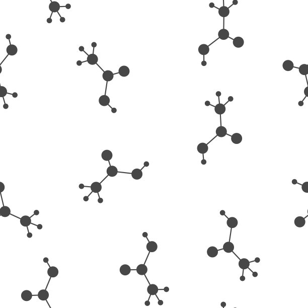 分子矢量图标在白色背景上的无缝模式。图层分组，便于编辑插图。为了你的设计图片下载