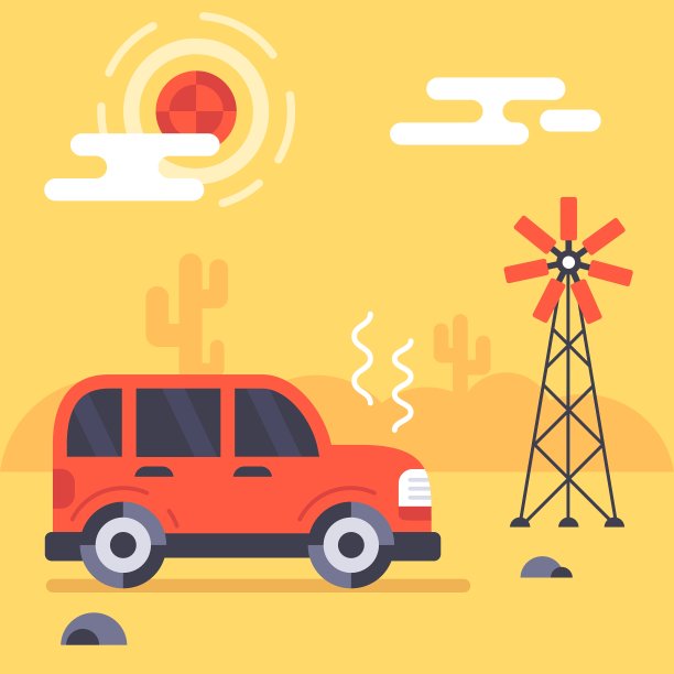 汽车在墨西哥沙漠平坦图片下载