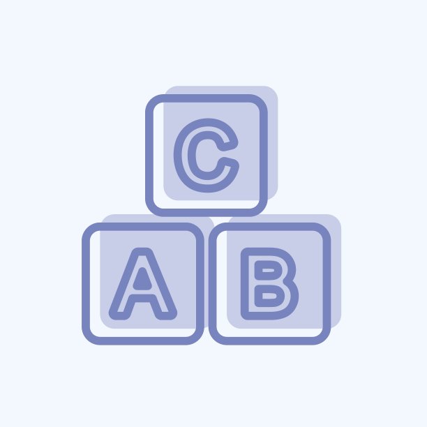 图标块适用于玩具标志。双调风格。设计简单，可编辑。设计模板向量。简单符号说明图片下载