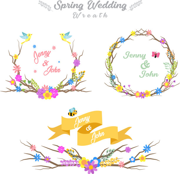 设置春季婚礼花环图片下载