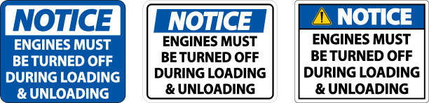 白色背景上的“引擎必须关闭”标志图片下载