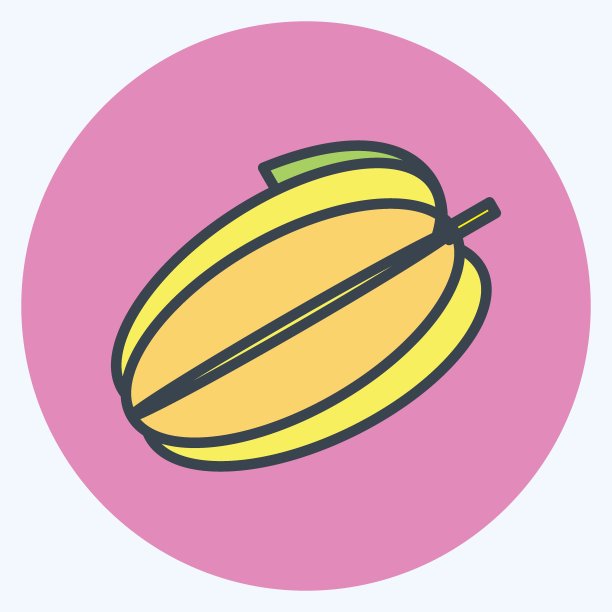 图标杨桃。适用于水果和蔬菜标志。颜色搭配风格。设计简单，可编辑。设计模板向量。简单符号说明图片下载