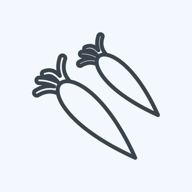 胡萝卜图标，适用于花园，线条风格，简约可编辑，设计模板矢量素材图片下载