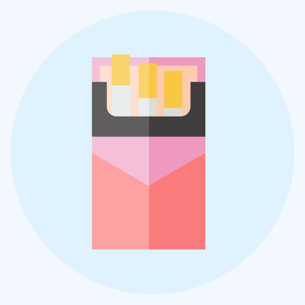 图标香烟包。适合男士配饰符号。平的风格。设计简单，可编辑。设计模板向量。简单符号说明图片下载