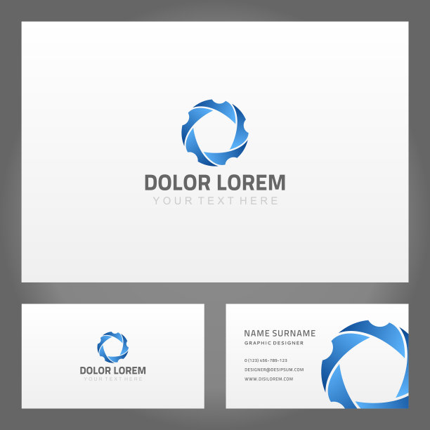 收集抽象梯度圆不规则几何形状名片与地方为文本矢量图片下载