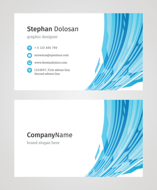 名片模板现代创意和清洁的企业设计图片下载