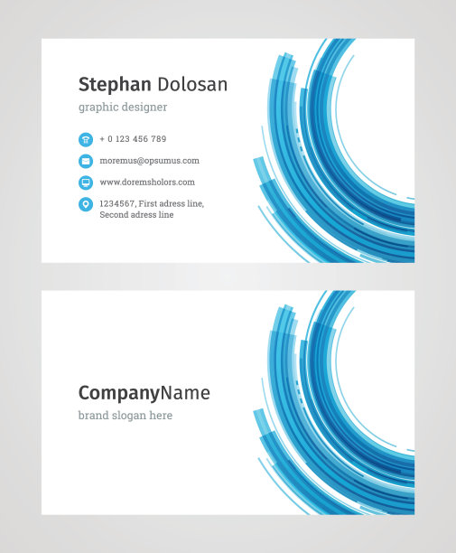 名片模板现代创意和清洁的企业设计图片下载