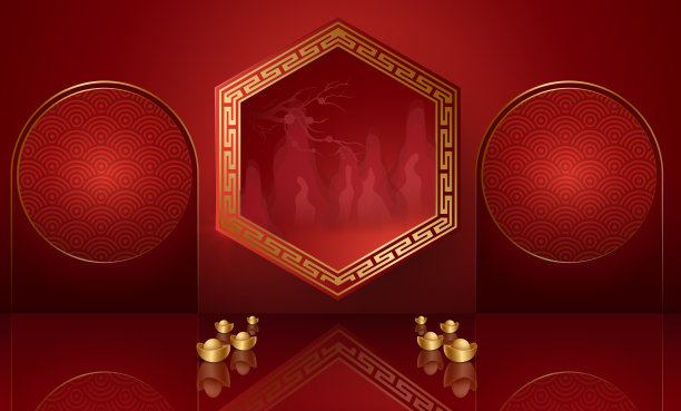 中国新年的讲台和背景图片下载