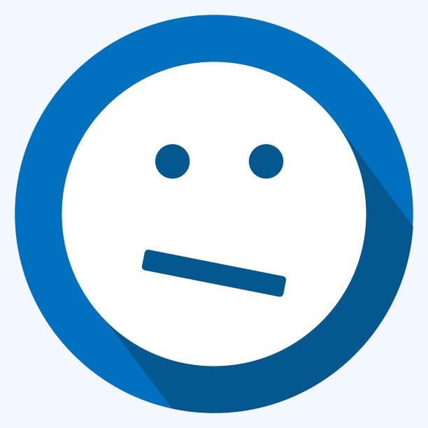 长阴影困惑表情图标图片下载