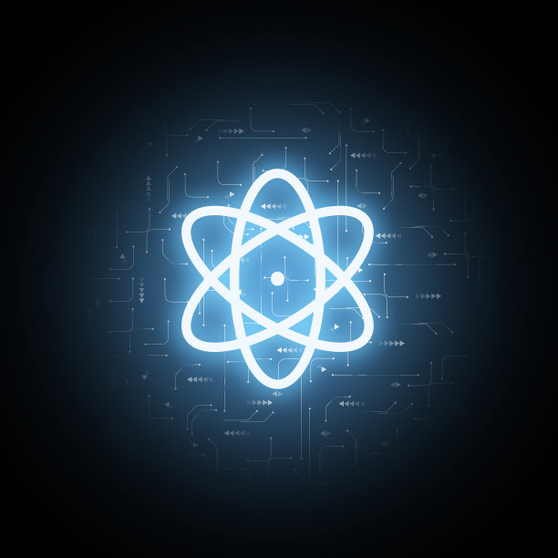 原子符号，以全息图的形式复制空间图片下载