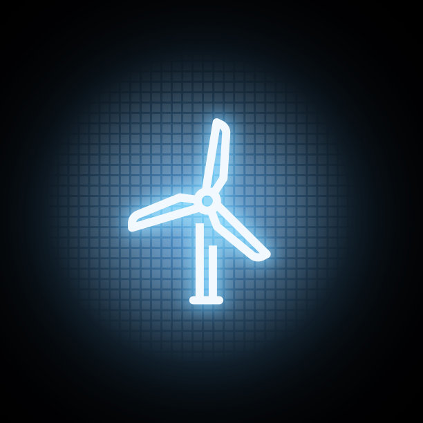 用于风力发电场生产的电力以全息图的形式与空间复制图片下载