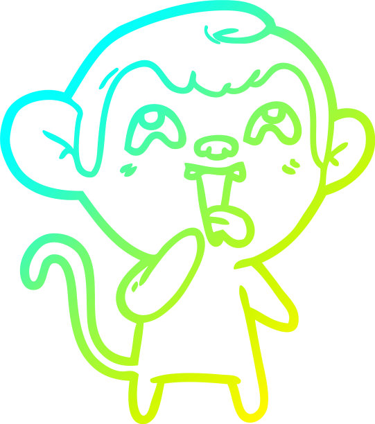 冷梯度线画疯狂卡通猴子图片下载