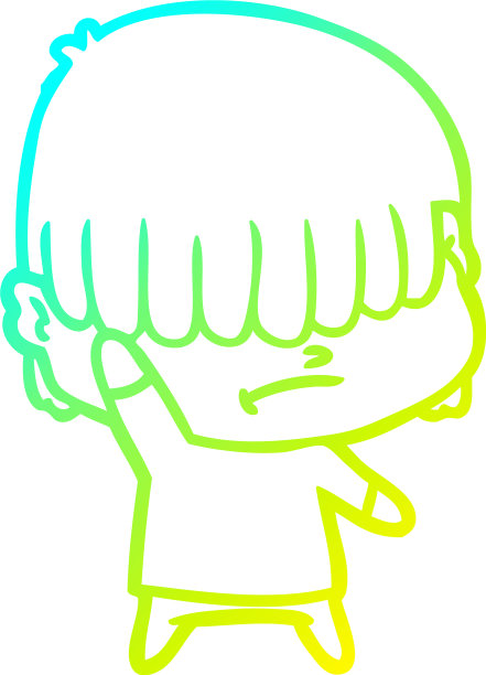 冷梯度线画卡通男孩图片下载