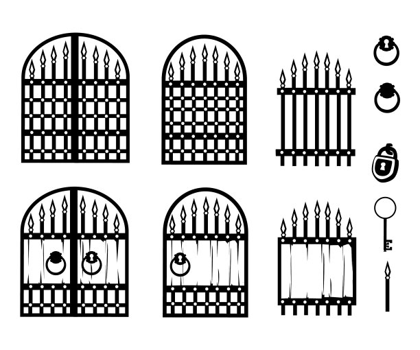 设置锻造的大门轮廓图片下载