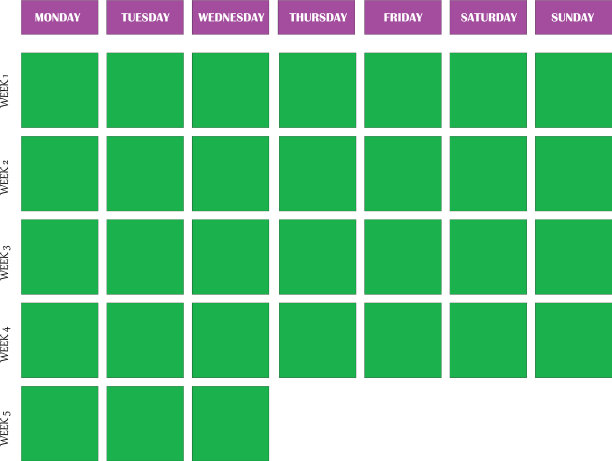 每周计划在绿色和紫色隔离图片下载