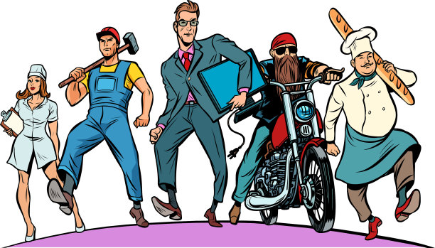 程序员，面包师，摩托车手，护士，工作人员图片下载