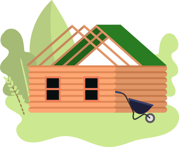 绿色小木屋在建图片下载