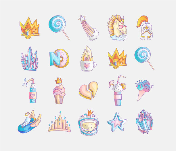 树立公主和小女孩可爱的时尚偶像图片下载