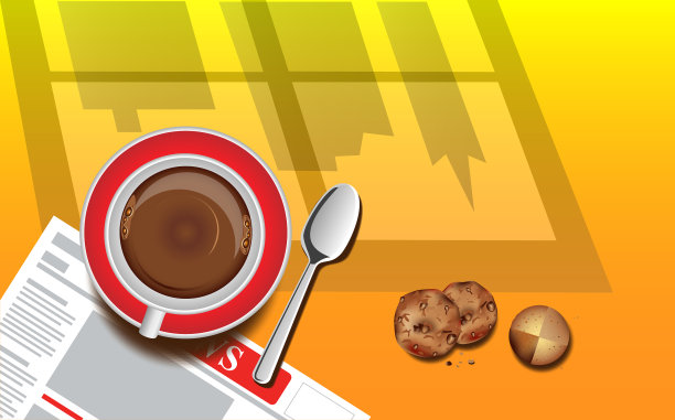 早上好，星期一，俯视图，咖啡杯图片下载