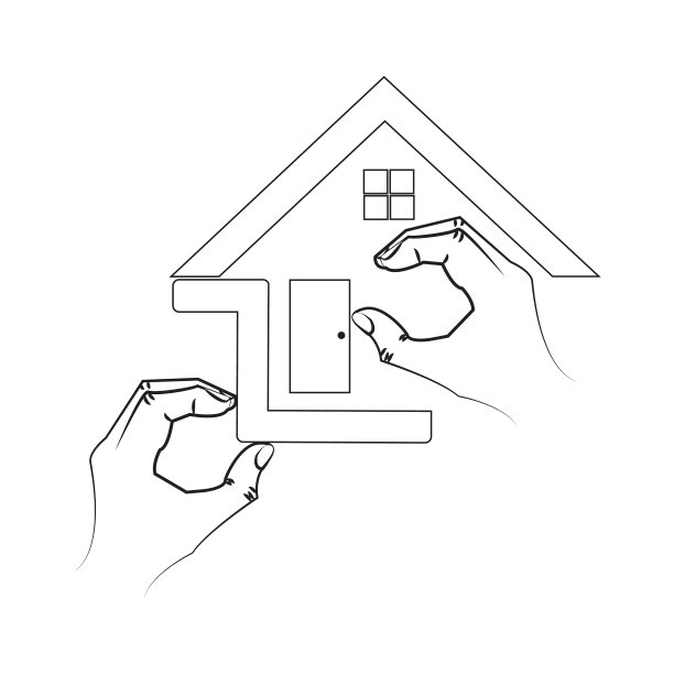 房子的图标下面有一只手的图片图片下载