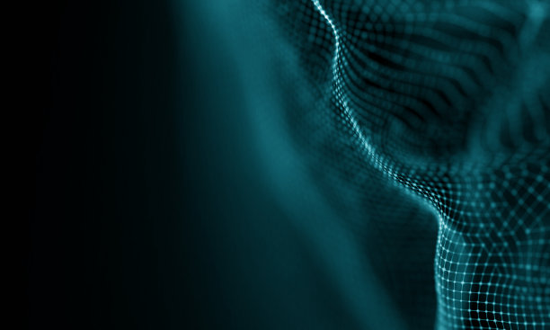 数字数据技术浪潮。粒子声波的概念。大数据与数据科学浪潮背景图片下载