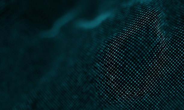 数字数据技术浪潮。粒子声波的概念。大数据与数据科学浪潮背景图片下载