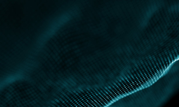 数字数据技术浪潮。粒子声波的概念。大数据与数据科学浪潮背景图片下载