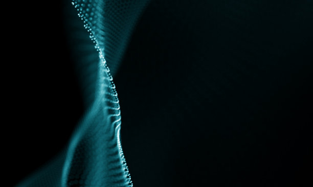 数字数据技术浪潮。粒子声波的概念。大数据与数据科学浪潮背景图片下载