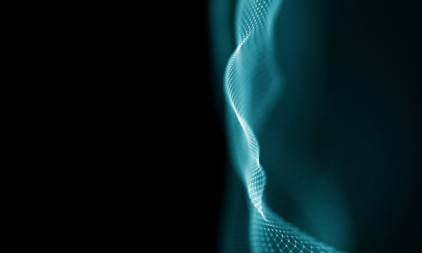 数字数据技术浪潮。粒子声波的概念。大数据与数据科学浪潮背景图片下载