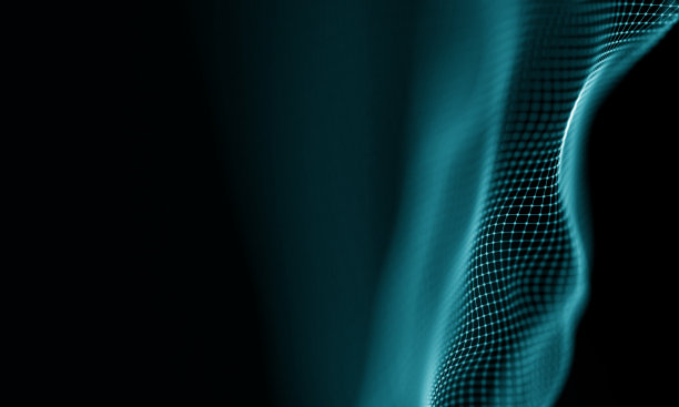 数字数据技术浪潮。粒子声波的概念。大数据与数据科学浪潮背景图片下载