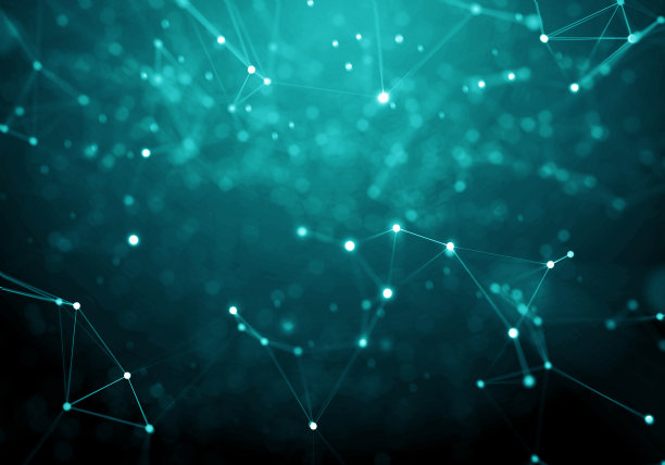 抽象蓝色几何背景..未来的技术风格。霓虹灯。住房和城市发展部的元素。优雅。大数据可视化图片下载