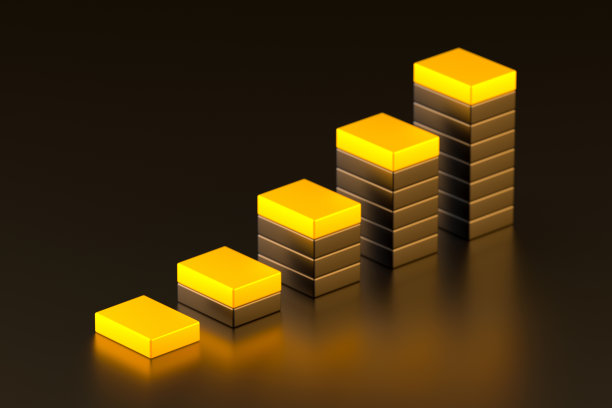 闪亮的商业图黑色背景。3d渲染图片下载