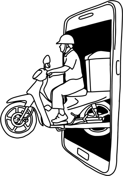 男人骑着摩托车走出大屏幕的图片下载