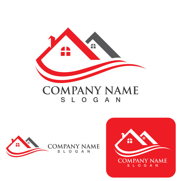 房地产标志家庭标志，物业和建筑标志图片下载