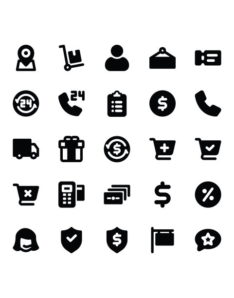 电子商务UI图标设置30孤立的白色背景图片下载