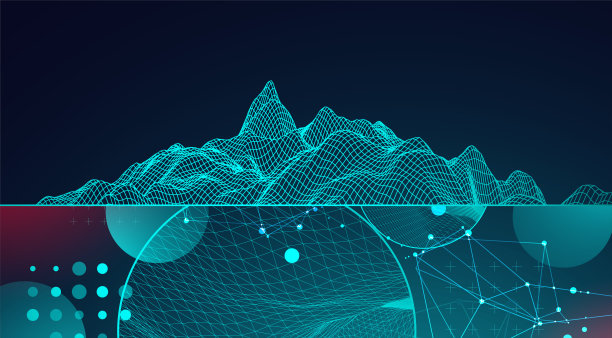 时髦的抽象线框背景。现代科技艺术元素。表面插图。向量。图片下载