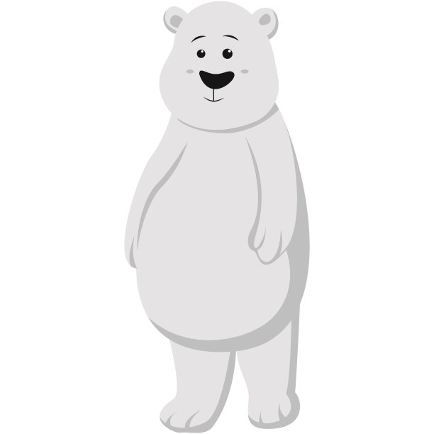 可爱的北极熊卡通孤立在白色背景图片下载