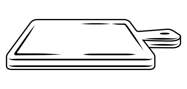 烹饪切菜板的插图。厨房及餐厅用具。图片下载