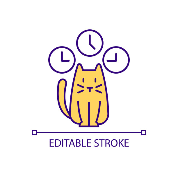 目不转睛地盯着猫的RGB颜色图标图片下载