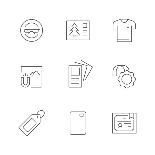 设置宣传材料线条图标图片下载