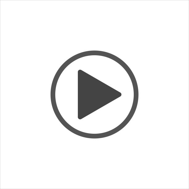 播放按钮图标的白色背景，矢量插图图片下载