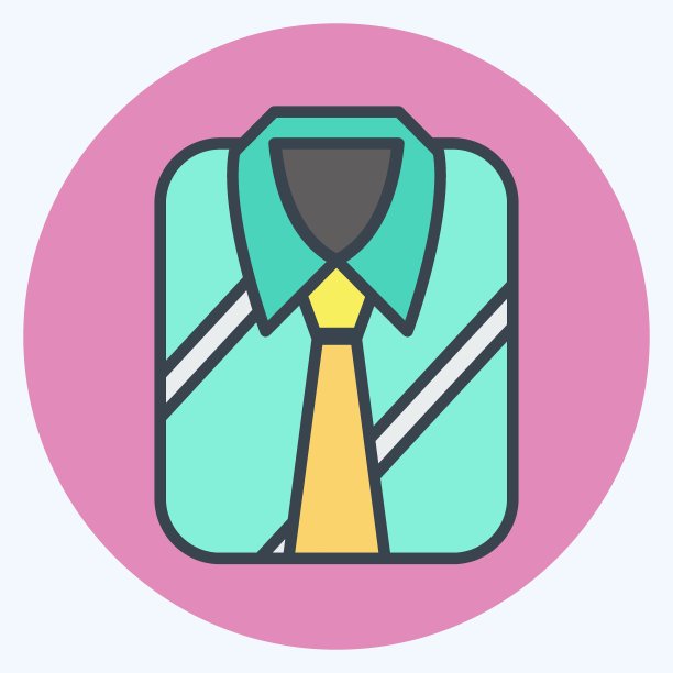 图标正式的衬衫。适合男性佩戴的饰品符号。颜色风格交配。简单的设计可编辑。设计模板向量。简单的符号说明图片下载