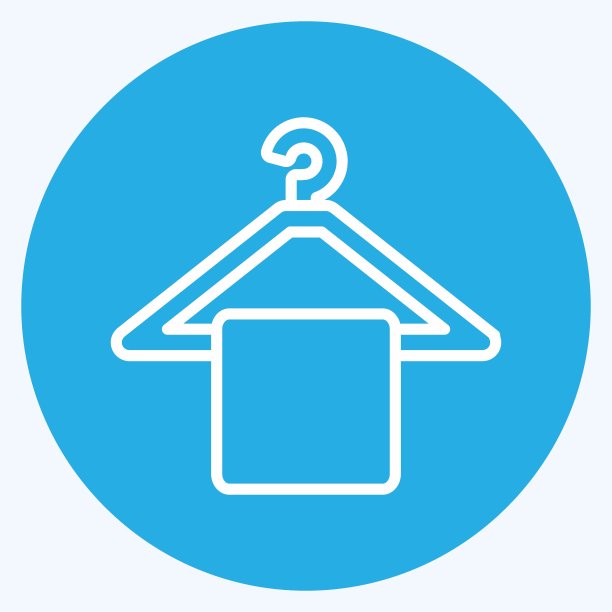 图标挂毛巾。适合Spa标志。蓝眼睛的风格。简单的设计可编辑。设计模板向量。简单的符号说明图片下载