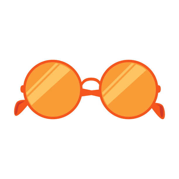 橙色平面太阳镜矢量孤立插图图片下载