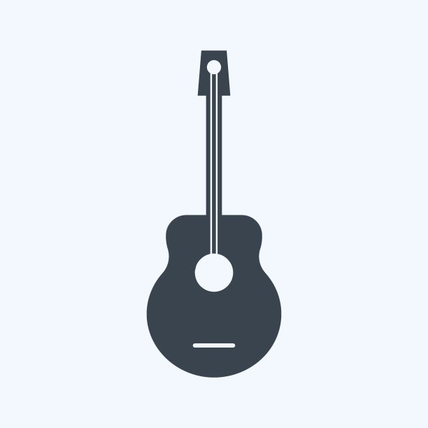 图标的吉他。适合玩具符号。字形风格。简单的设计可编辑。设计模板向量。简单的符号说明图片下载