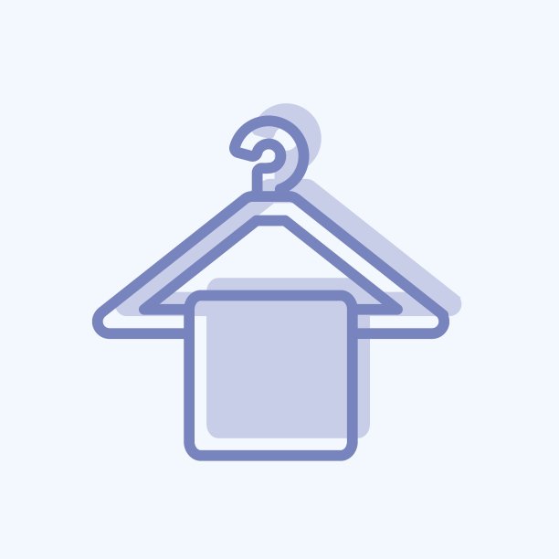 图标挂毛巾。适合Spa标志。两个音调的风格。简单的设计可编辑。设计模板向量。简单的符号说明图片下载